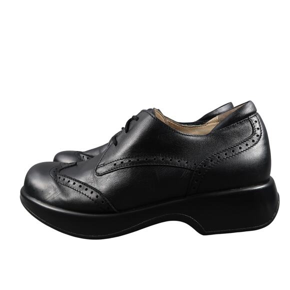 Dromedaris Shoes Womens 42 Oxford Hornbill Leather Wingtip Black Comfort Classic - Picture 5 of 14